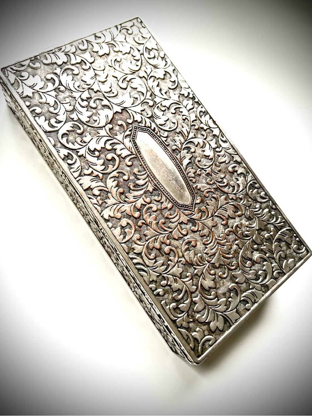 Vintage Ornate Silver Plate Trinket Box